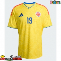 Camisa de Futebol Colômbia Rafael Santos Borre #19 Equipamento Principal Mundo 2026 Manga Curta
